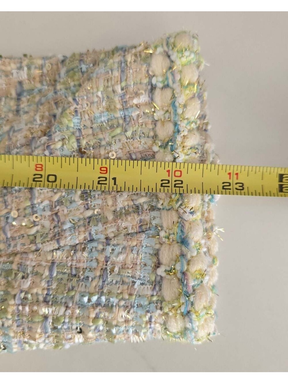 Multicolor Tweed Sequin Jacket with Gold Button Detail - Picture 4 of 7